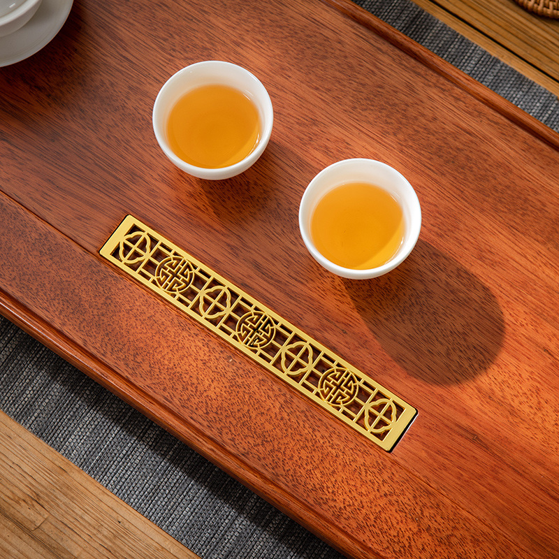 花梨木茶盘实木整块大号茶台排水式家用茶托盘中式客厅功夫茶具