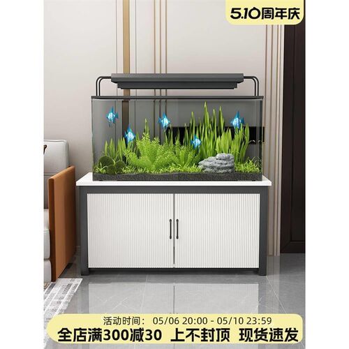客厅鱼缸柜家用多层收纳柜置物架承重鱼缸底座客厅隔断鱼缸架底柜