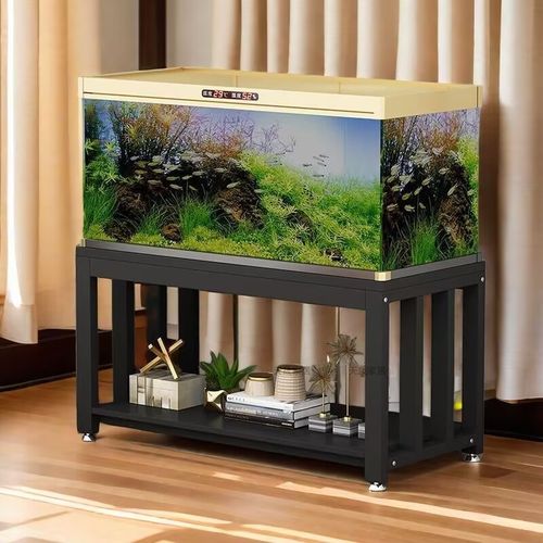 鱼缸架子双层底座底柜客厅鱼缸底架铁艺落地置物架鱼缸桌承重底座