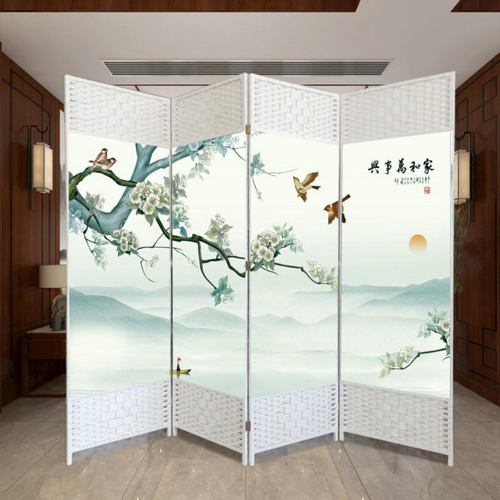 中式屏风隔断折叠移动客厅卧室简约现代实木遮挡墙玄关家用窗帘