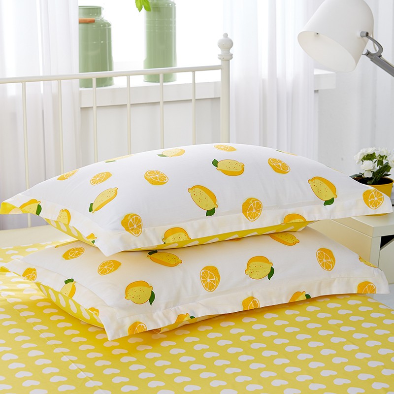 4件全棉床上用品四件套纯棉被套床单人儿童三件水果花卉 一颗柠檬