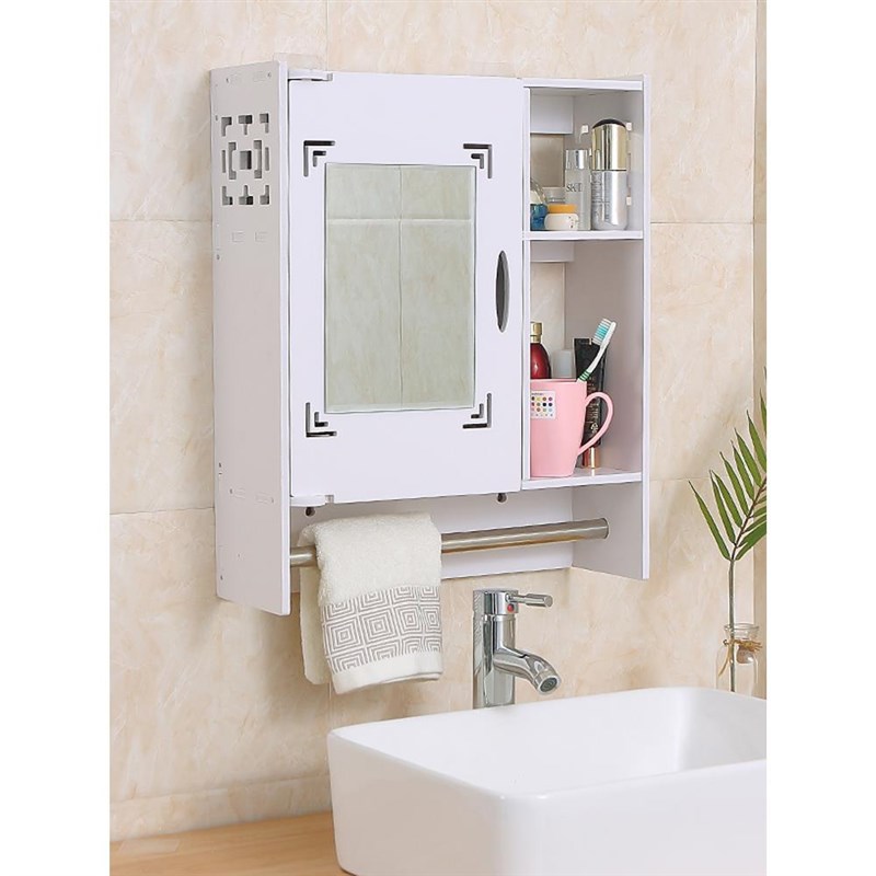 小户型浴室镜柜挂墙式洗手间镜箱厕所卫K生间镜子带置物架经济收