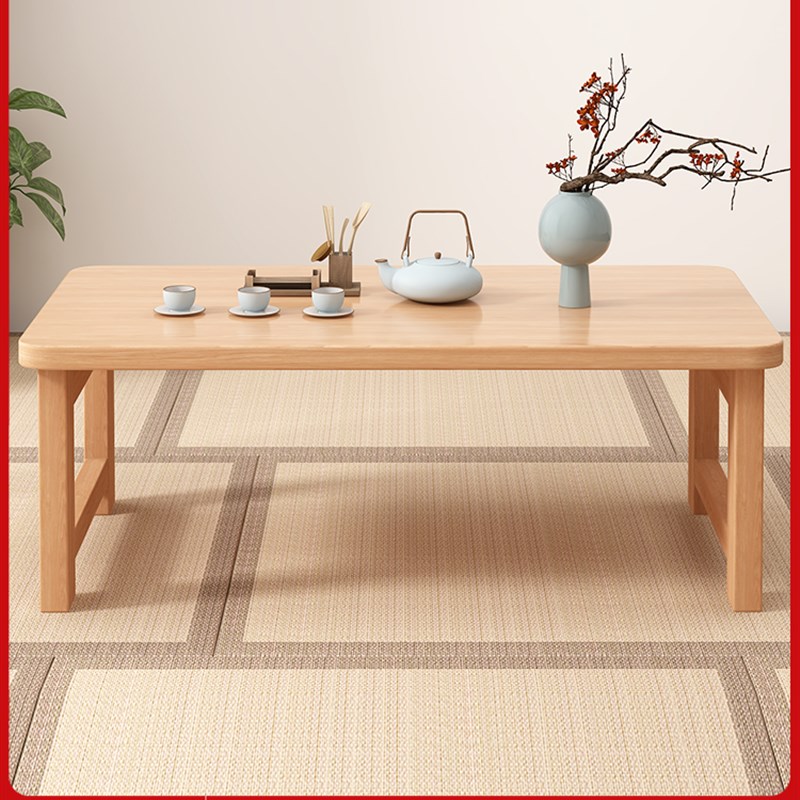 实木折叠桌家用飘窗桌榻榻米简易小桌子床上吃饭R学习桌便携式矮