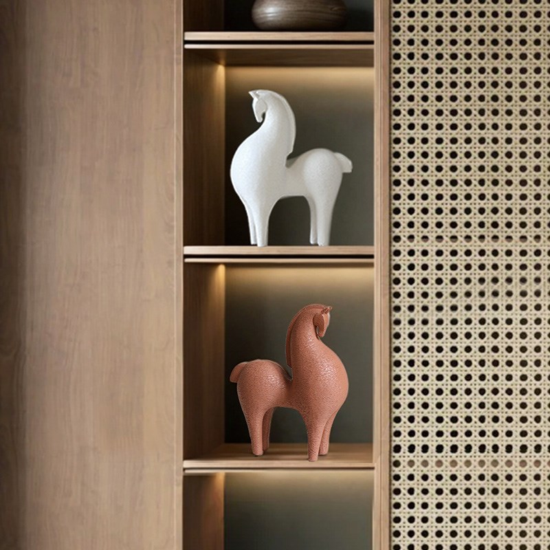 新中式唐马摆件客厅电视柜玄关软装饰品轻奢酒T店办公室工艺品