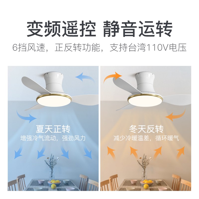 客厅吸顶风扇灯餐厅灯扇一体大气款卧室变频风扇吊灯吊扇2024年新