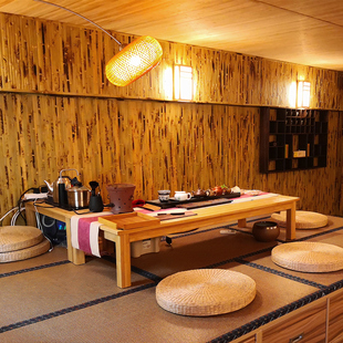 竹片竹皮板帘子无编织线竹席吊顶墙面装饰民宿酒店茶室楼餐馆装修