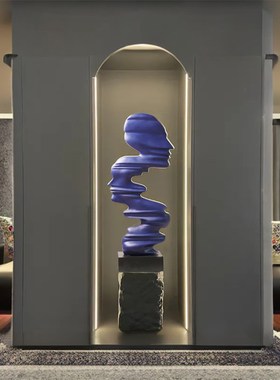 橱窗装饰场景布置酒店客厅人像雕塑艺术摆件高Q级感落地增高台底