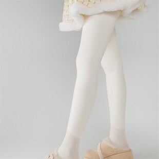 抵达一楼加绒加厚白色连裤袜女外穿秋冬保暖百搭纯色Lolita打底裤