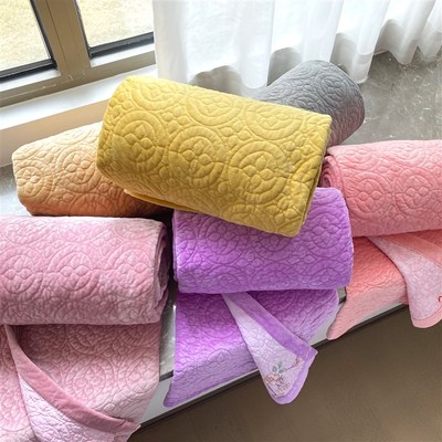 纯色床盖一面宝宝绒一面全棉双面两用秋冬学生宿舍单人保暖床单