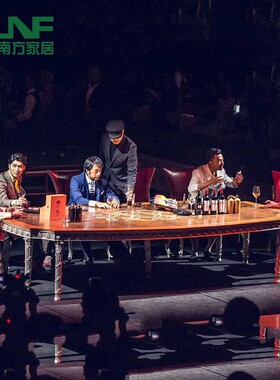 欧式大理石长餐桌实木做旧贴花会议餐桌宫廷豪华超大酒桌定制饭桌
