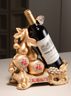 葫芦福子摆件斜放葡萄酒架酒店y酒馆酒柜装饰摆件红置放架收纳架