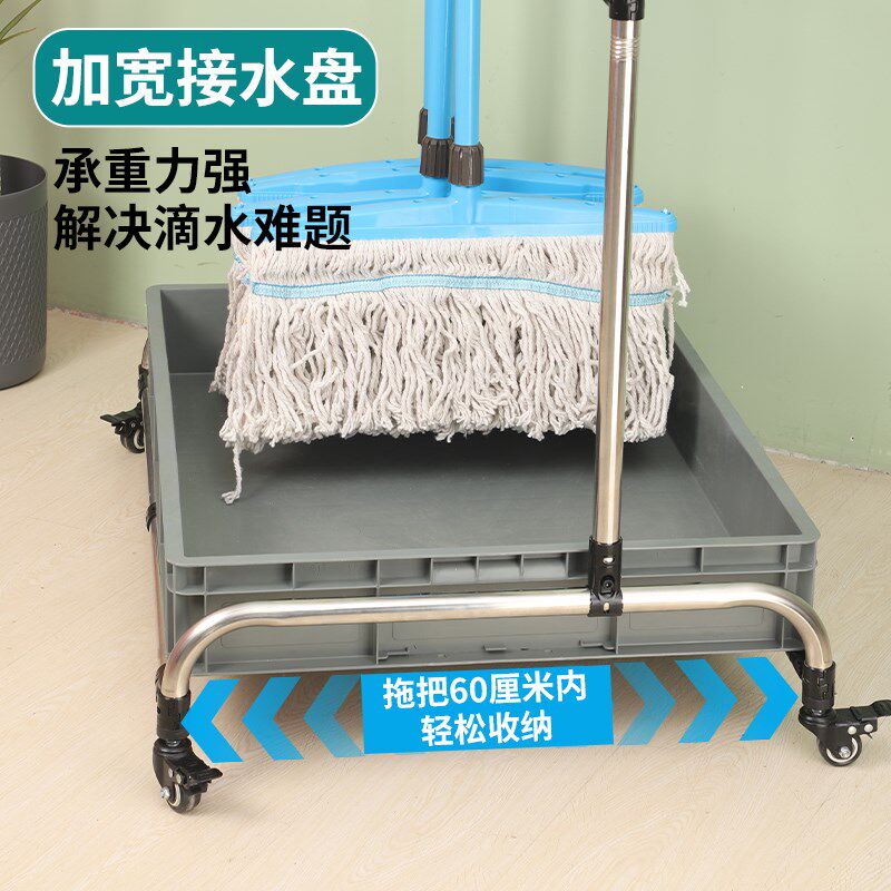 拖把扫把架落地式可移动商用置物架免打孔不锈钢车间收纳置物架