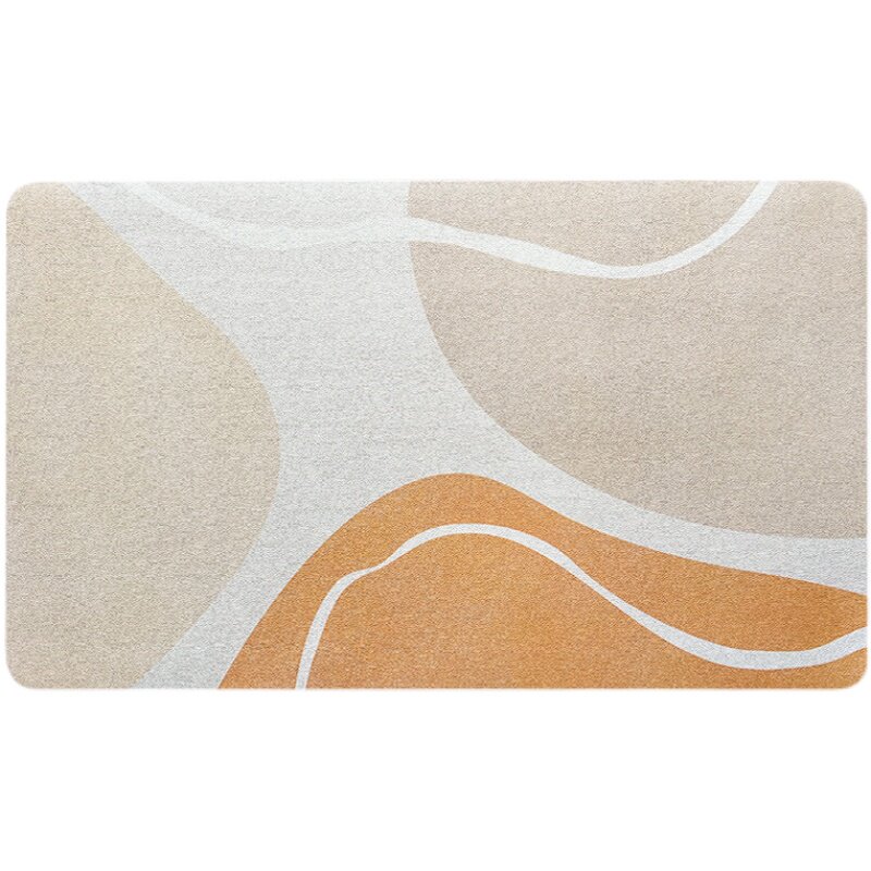 侘寂风皮革地垫厨房防水防油垫子可擦洗pu防滑皮质脚垫床边皮地毯