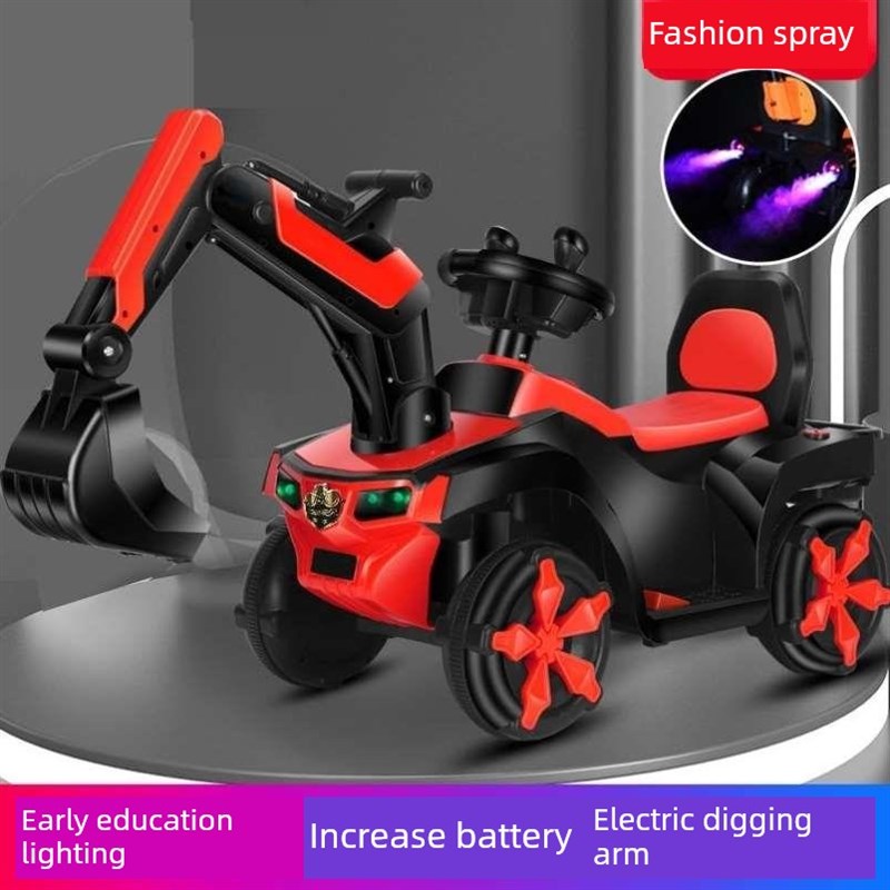 儿童电动挖掘机可坐可骑充电大号遥控车玩具挖土机男女孩工程车
