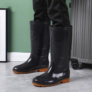低帮塑胶棉鞋 耐磨工作水靴牛筋底保暖短筒套鞋 防滑 男士 中高筒雨鞋
