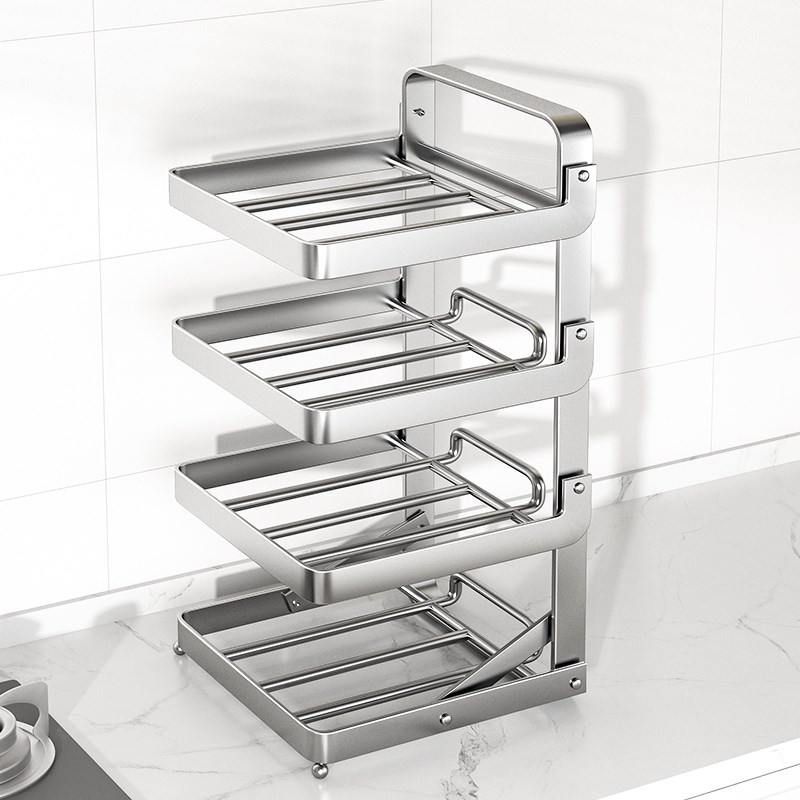 备菜置物架不锈钢多层菜盘架厨房可折叠配菜盘多功能可壁挂放菜架