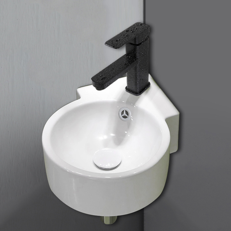 挂墙式洗手盆小号陶瓷盆墙角三角挂盆家用阳台卫生间简易洗漱池