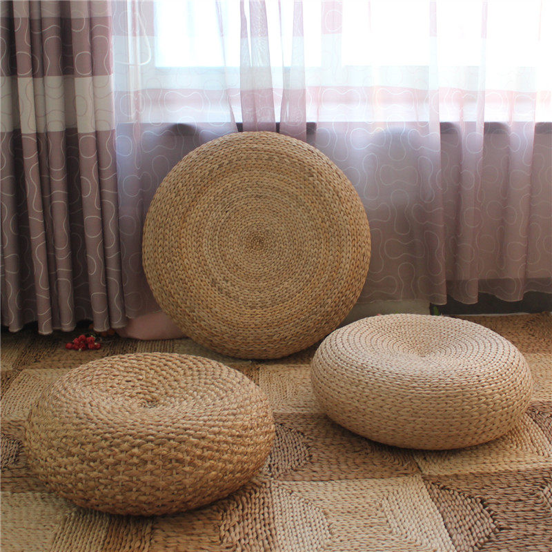 田园垫子阳台加厚草编塌塌米打坐蒲团瑜伽室外飘窗坐垫坐墩茶艺垫