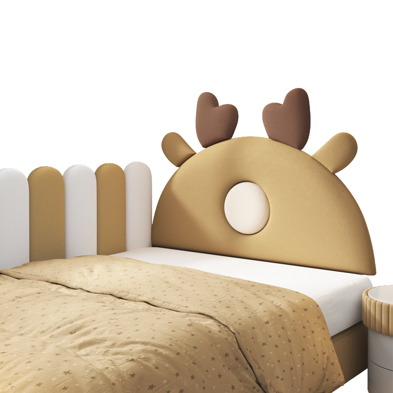儿童房榻榻米墙围软包麻布艺床头板靠背垫麋鹿墙面防撞贴自粘定制