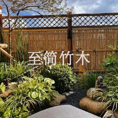 白别墅栏栅民宿手工网格款庭院化定制竹篱笆花园新中式式碳日式竹
