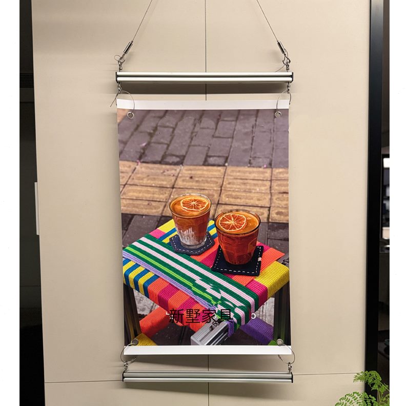 装饰画定制网红展架工业风装饰画挂画铝型材挂画咖啡店装饰画架架