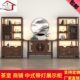 茶室背景书架实木隔断置物架新中式 博古架柜茶叶陶瓷玄关柜展示柜