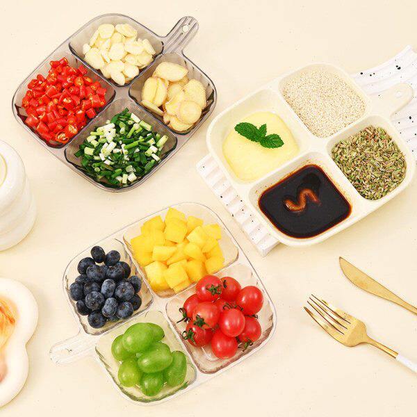 【拍一送一】家用分格配菜盘配料葱花葱姜蒜收纳盘厨房吐骨盘醋碟