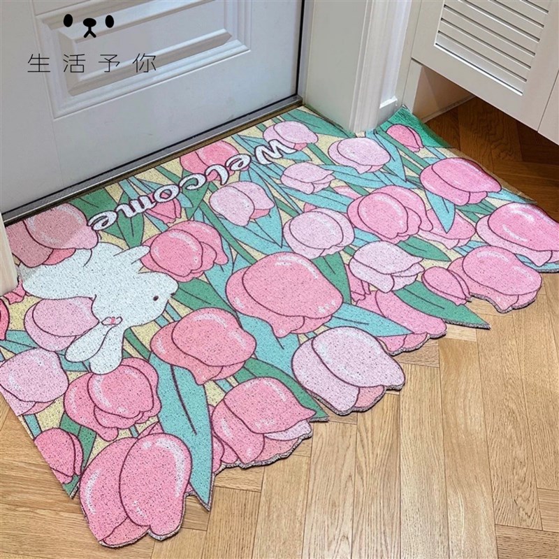 生活予你田园风入户进门丝圈地垫可裁剪pvc防滑门垫刮泥蹭土脚垫