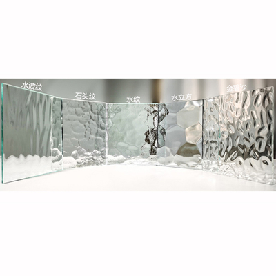 水纹立体可钢化半透明水波纹压花艺术玻璃门屏风隔断酒柜门定制