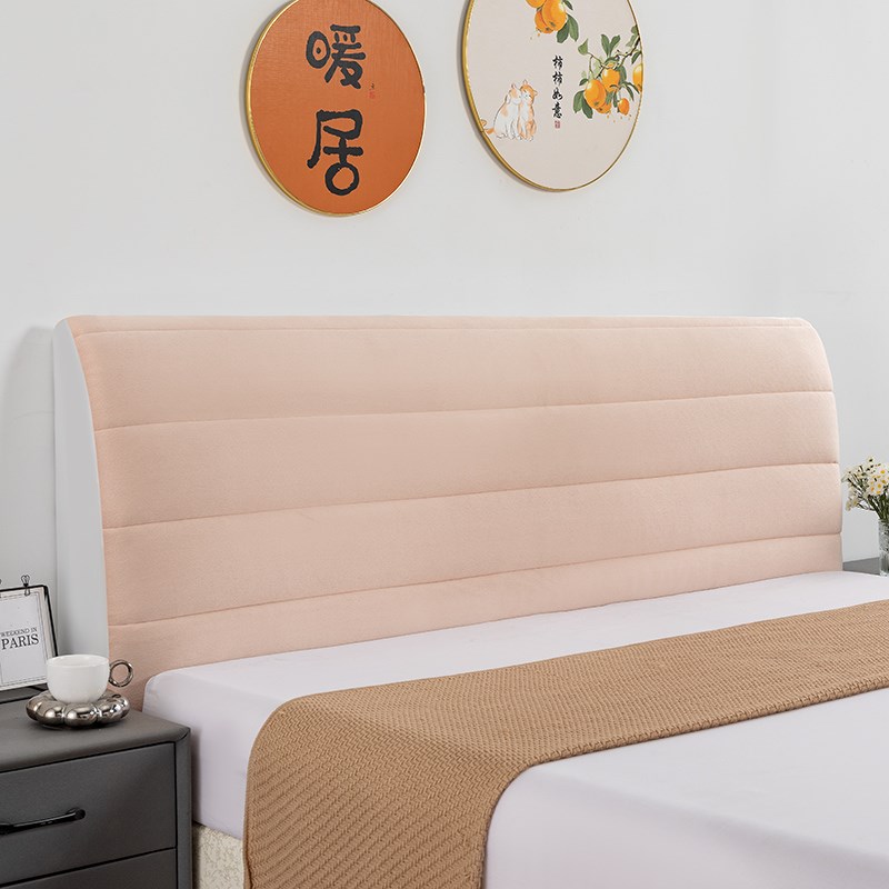 新款床头罩加厚夹棉床头靠垫套现代简约软包木床头布艺床头套全包