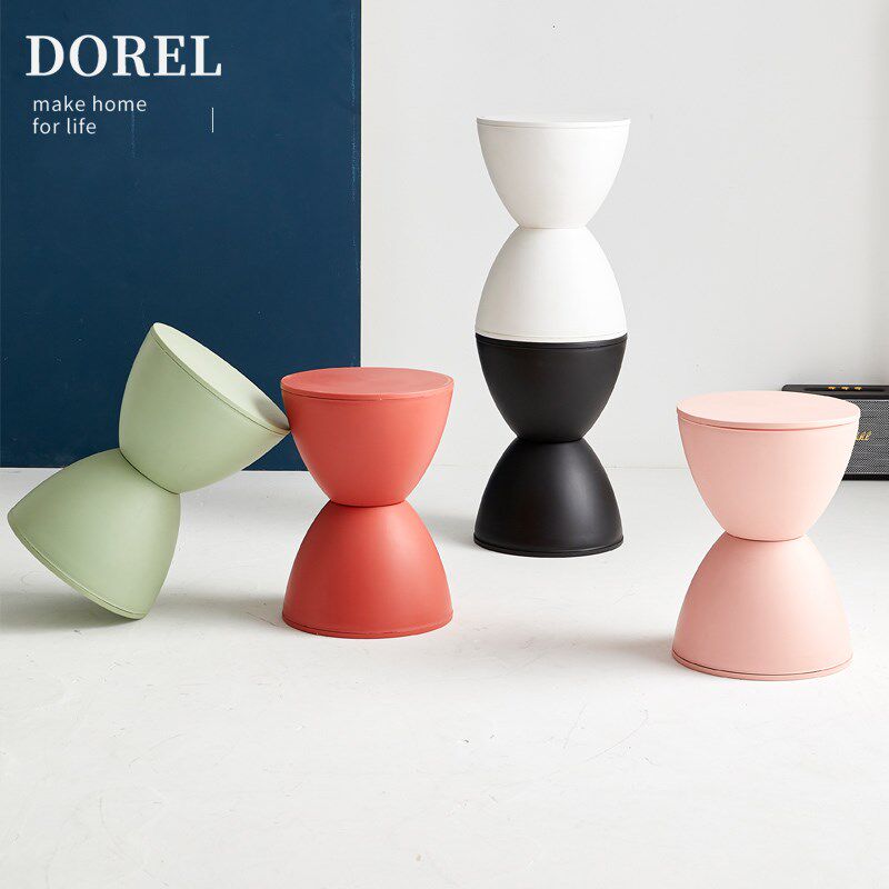 个性塑料凳子非洲鼓形加厚椅子儿童凳子浴室凳板凳餐凳圆凳ins风