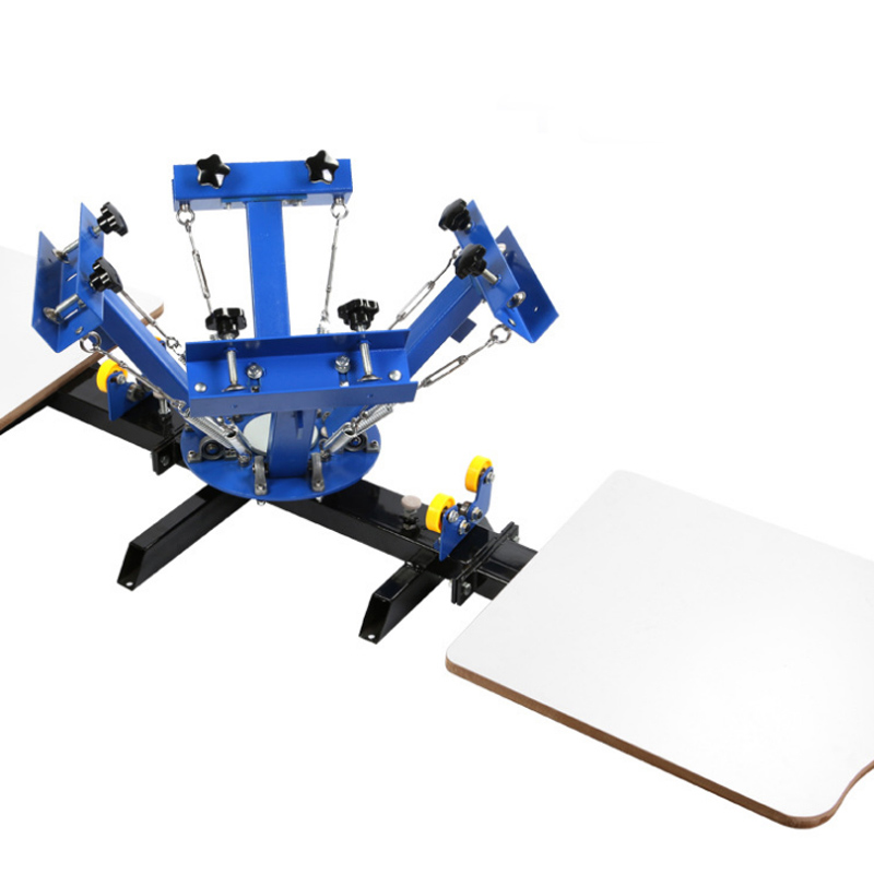 丝印机手动套色印刷机4色2工位印花机无纺布裁片T恤丝印台设备