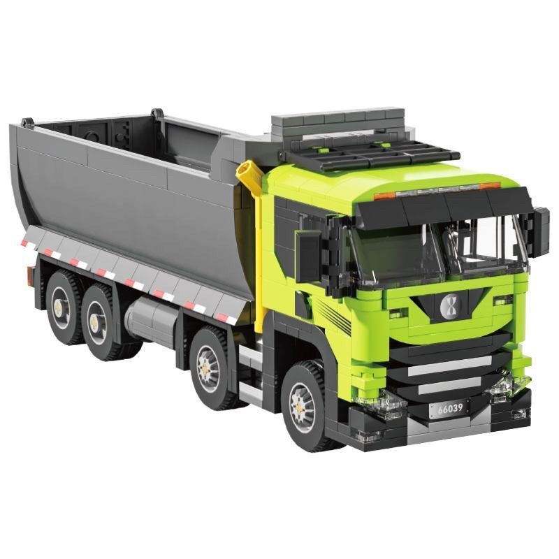 砖悦66039重型翻斗车拼装小颗粒积木模型工程车益智玩具男孩卡车