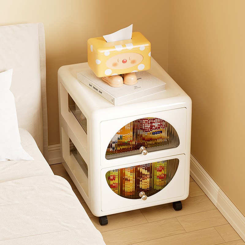 床头柜抽屉式多层收纳柜透明可视收纳箱置物架简易窄夹缝收纳柜子