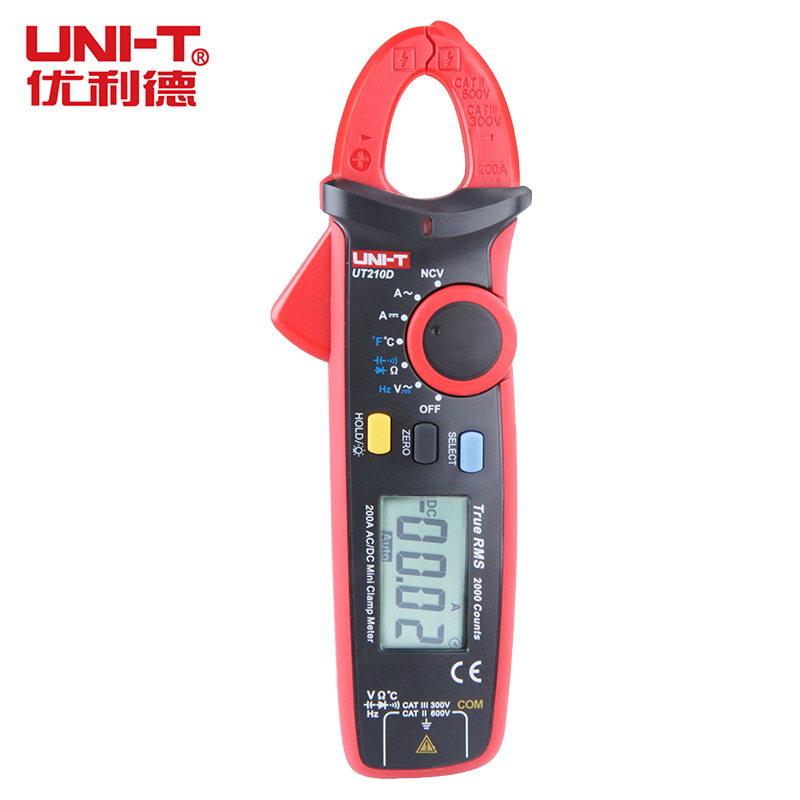 UNI-T/优利德UT210D高精度迷你数字钳形交直流电流表智能防烧
