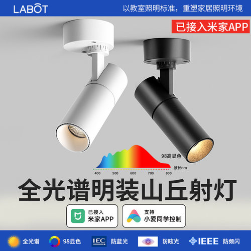 明装小山丘射灯可调角度折叠吸顶式洗墙照画全光S谱客厅高显洗墙