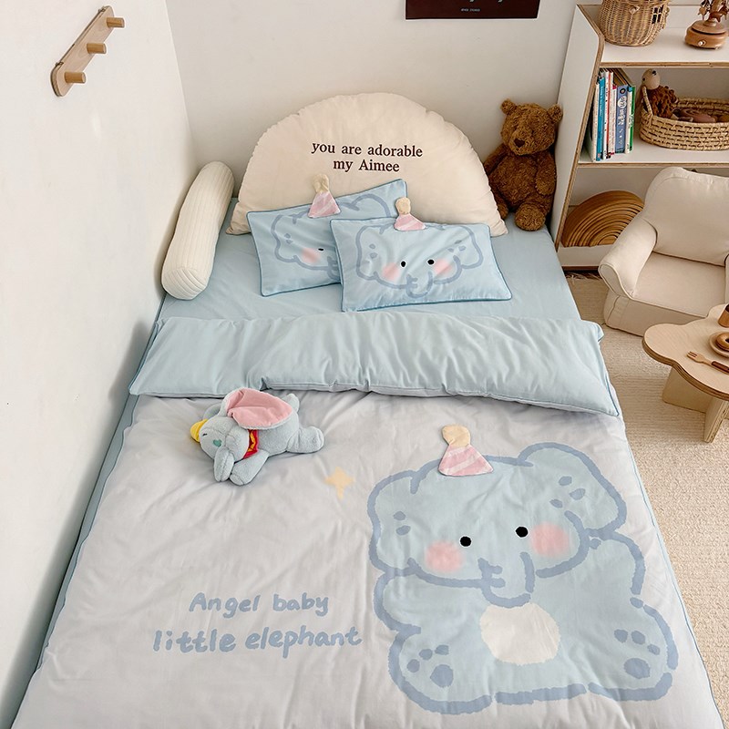 A类秋冬儿童被套单件纯棉100支磨毛卡通宝宝幼儿园亲肤被罩四件套