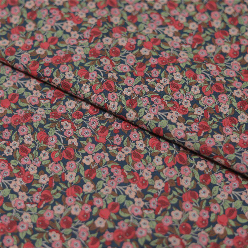 【105189-1】Lib*rty石榴花80支高密棉布印花diy服装面料