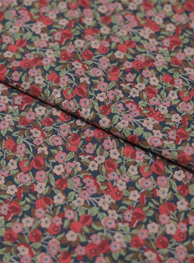 【105189-1】Lib*rty石榴花80支高密棉布印花diy服装面料
