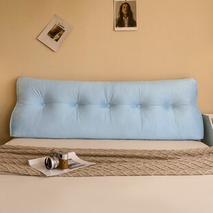 软糯糯 床头靠背软包简约床上靠垫大靠背天蓝卧室护腰靠枕可拆洗