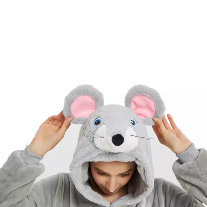 小老鼠表演服 生肖卡通小老鼠法兰绒连体秋冬情侣表演服舞台服装