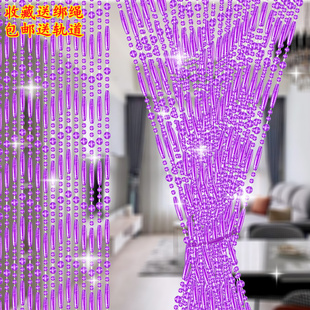 门帘子防蚊夏天水晶珠帘门对门帘农村外I门自粘夏季窗帘免打孔安