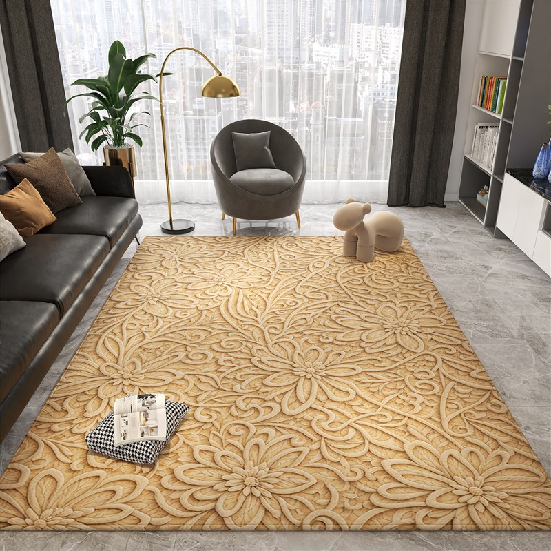 高级简约家用地毯客厅高级沙发地垫茶几毯卧室床边毯防滑耐脏脚垫