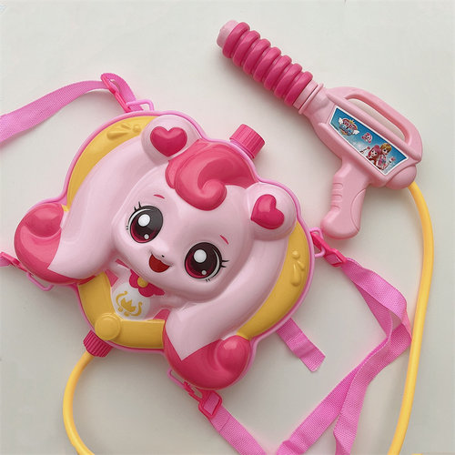 韩系儿童背包水枪卡通奇妙萌可女孩宝宝戏水沙滩玩具呲水枪抽拉式