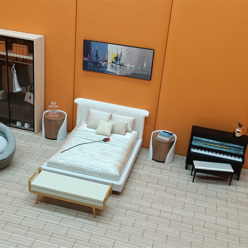 博览会工艺新产品公寓沙盘黑色小钢琴模型DIY室内家具场景饰品珠