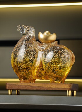 马上有钱客厅摆件公司开业商务送礼新中式客厅酒柜招财装饰品