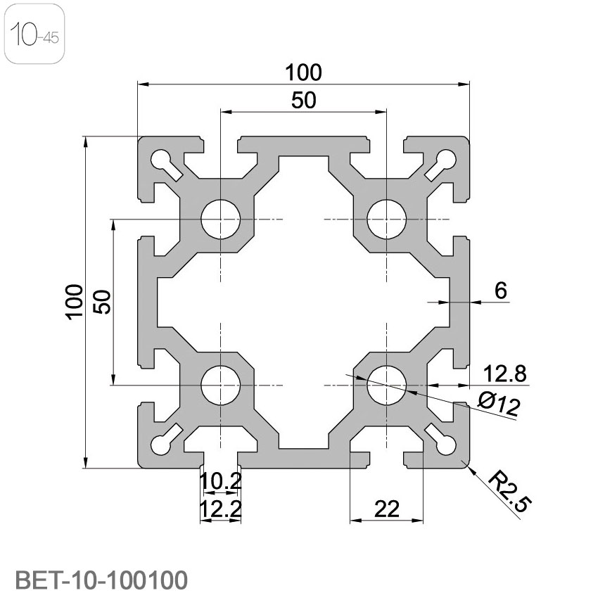 铝合金型材100*100铝型材铝合金方管铝管欧标重型工业框架铝型材