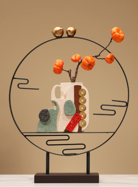 新中式摆件民宿餐厅博古架样板房家居高级装饰工艺品乔迁搬家礼物