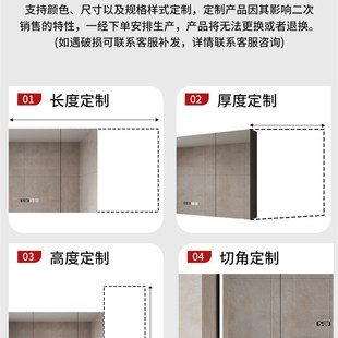 智能浴室镜柜定制单独挂墙式带灯除雾化妆室镜子实木带置物架收纳