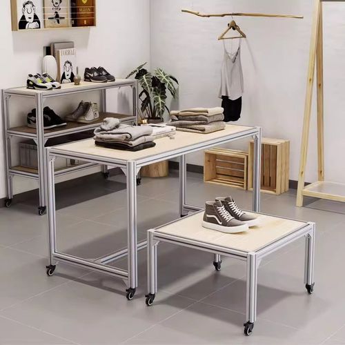 店铺铝型材展示架服装多层陈列架买手店货架置物架收纳架子流水台